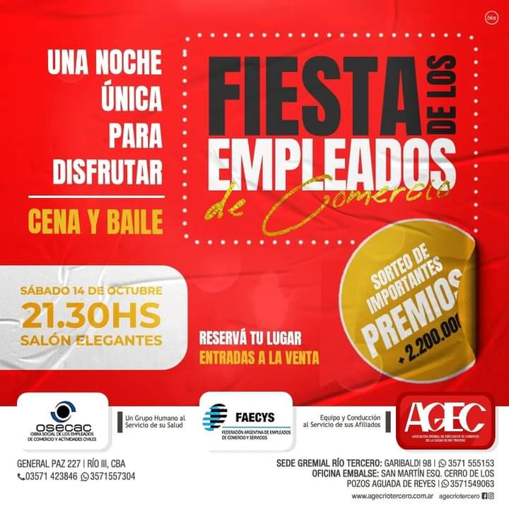 DÍA DEL EMPLEADO DE COMERCIO: EL LUNES 25 SERÁ FERIADO PARA LOS TRABAJADORES