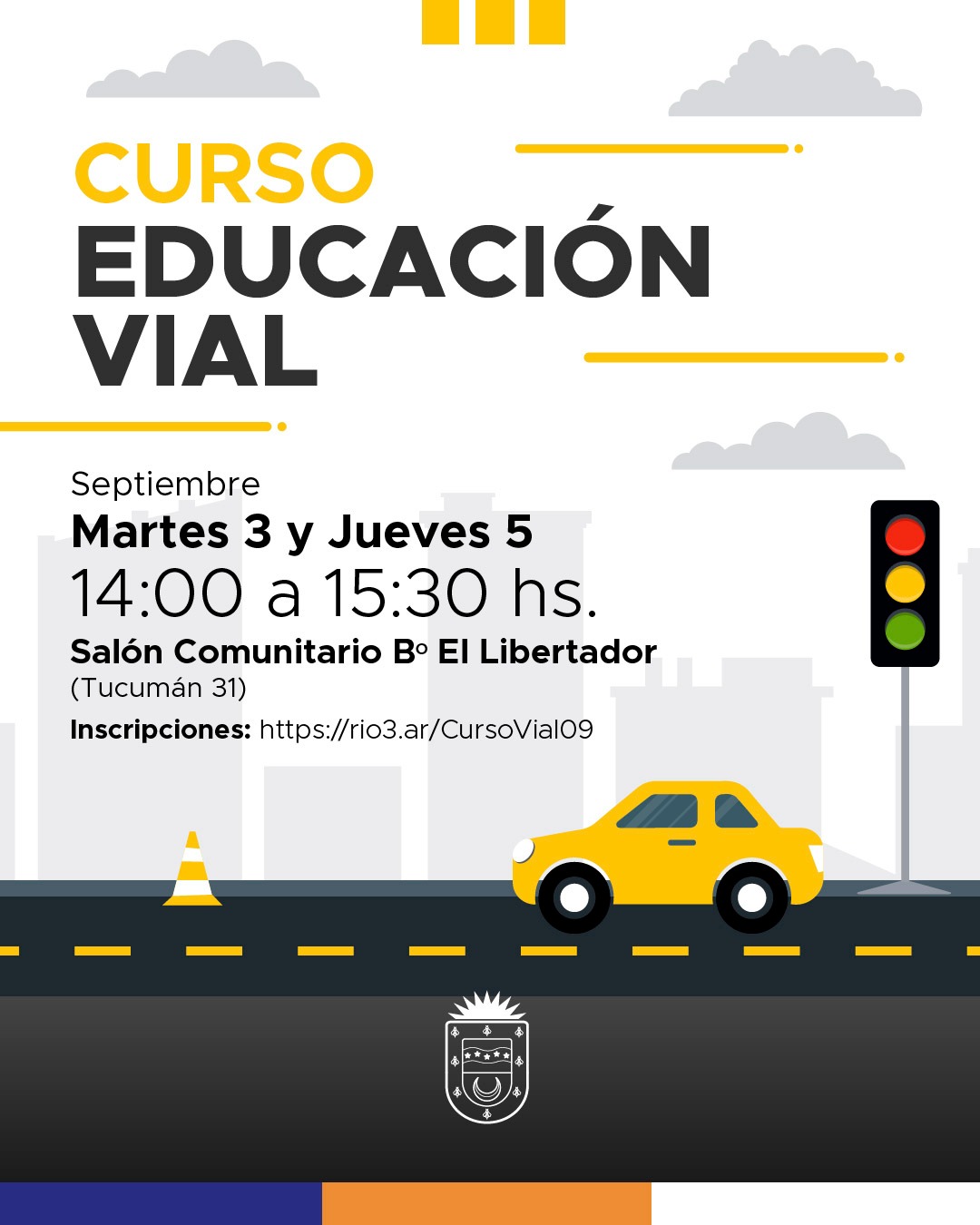 El martes y jueves se dictará un nuevo curso de Educación Vial en Barrio El Libertador 