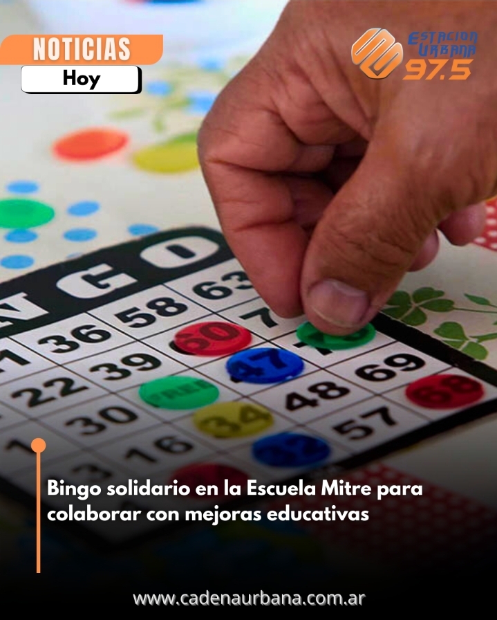Bingo solidario en la Escuela Mitre para colaborar con mejoras en el edificio