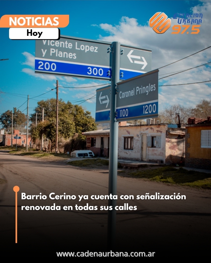 Barrio Cerino ya cuenta con señalización renovada en todas sus calles 