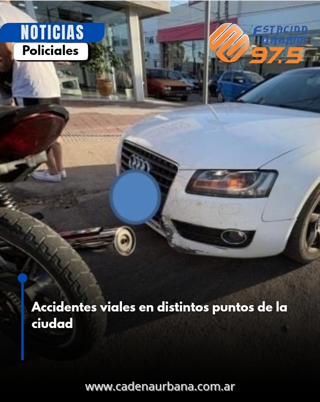 Accidentes viales en distintos puntos de la ciudad 