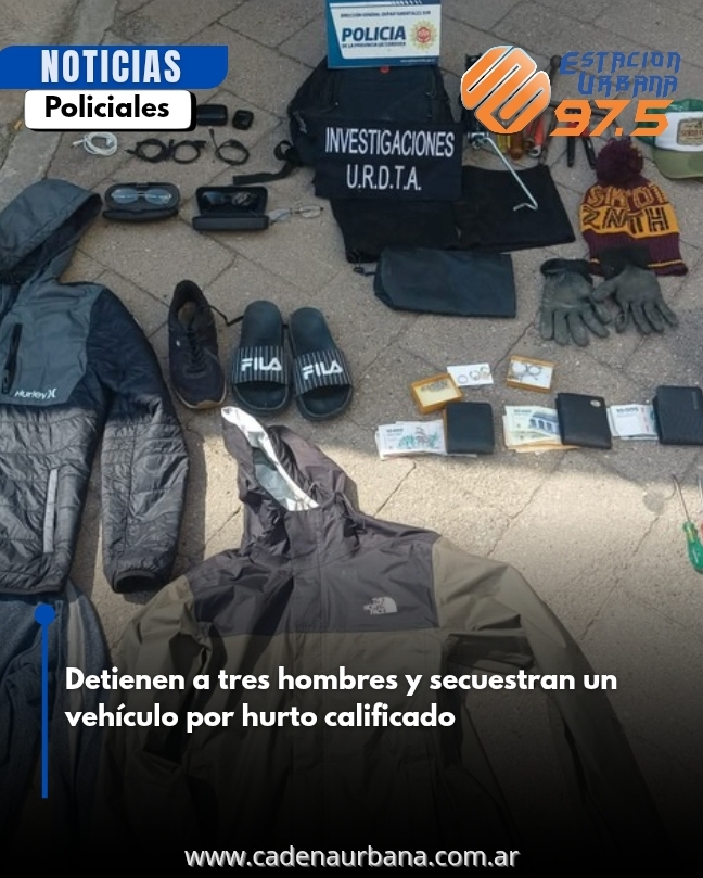 Detienen a tres hombres y secuestran un vehículo por hurto calificado