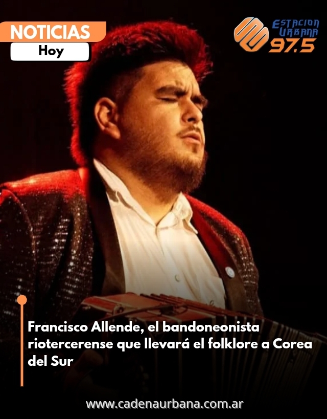 Francisco Allende, el bandoneonista riotercerense que llevará el folklore a Corea del Sur