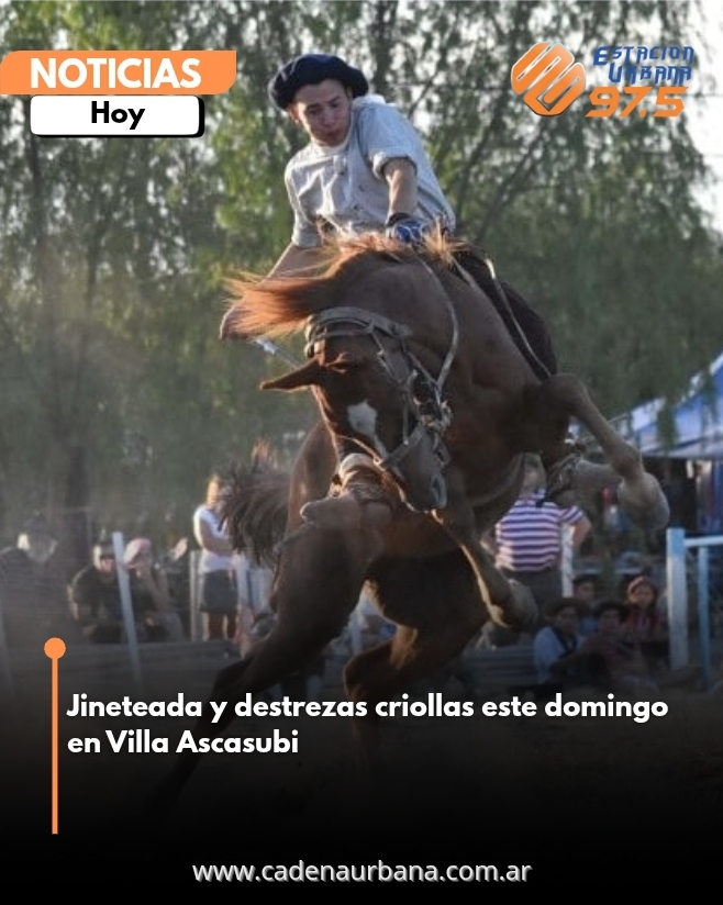 Jineteada y destrezas criollas este domingo en Villa Ascasubi