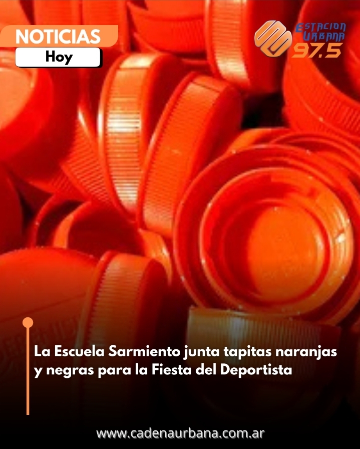 La Escuela Sarmiento junta tapitas naranjas y negras para la Fiesta del Deportista