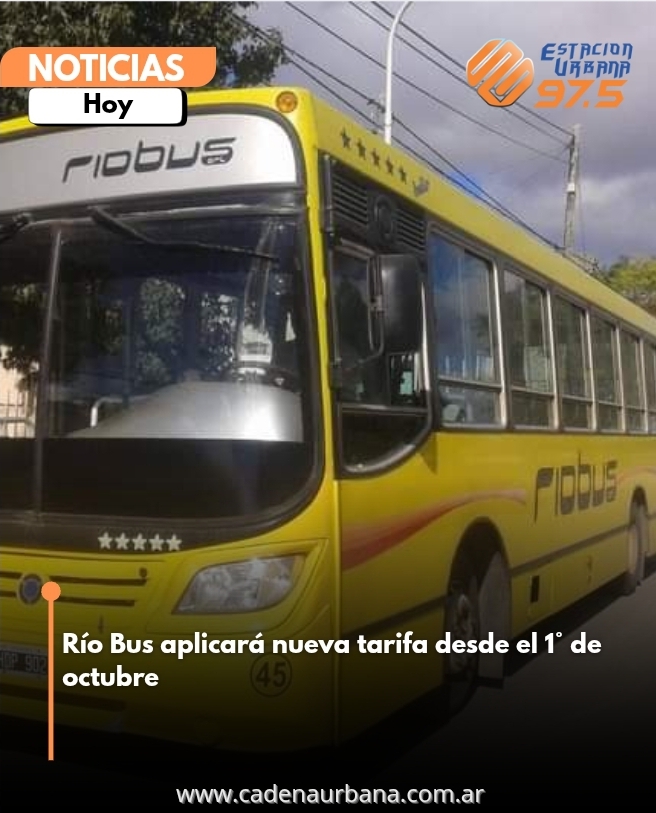 Río Bus: nueva tarifa desde el 1° de octubre
