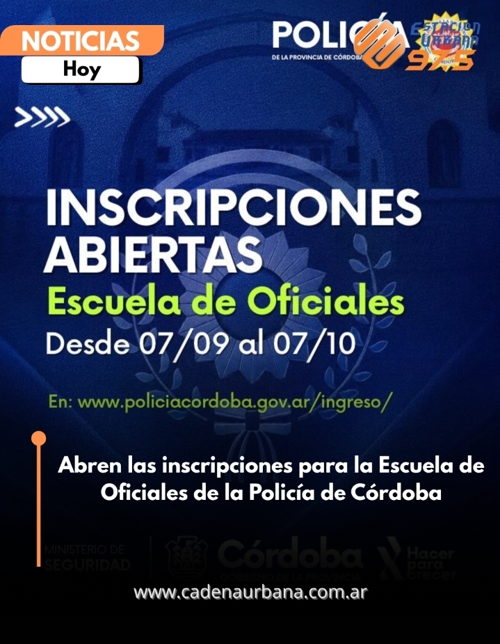 Abren las inscripciones para la Escuela de Oficiales de la Polic&iacute;a de C&oacute;rdoba