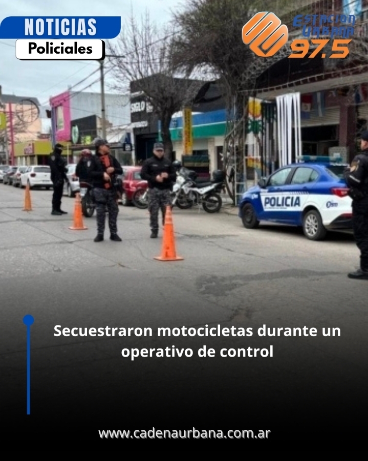 Secuestraron motocicletas durante un operativo de control
