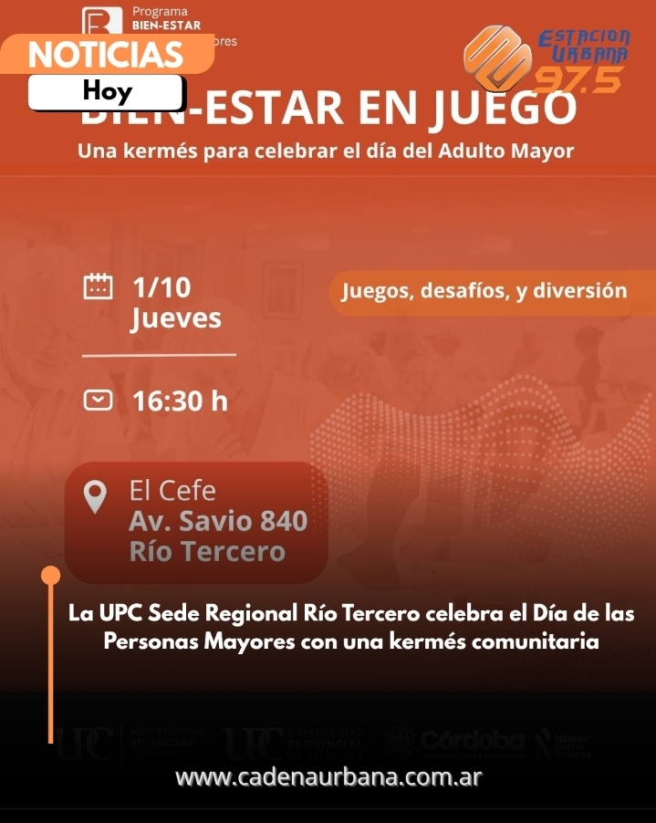 La UPC Sede Regional R&iacute;o Tercero celebra el D&iacute;a de las Personas Mayores con una kerm&eacute;s comunitaria