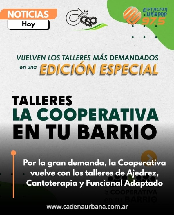 Por la gran demanda, vuelven los talleres de Ajedrez, Cantoterapia y Funcional Adaptado