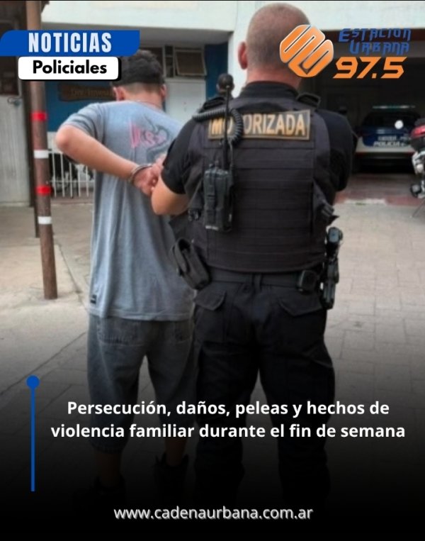 Persecuci&oacute;n, da&ntilde;os, peleas y hechos de violencia familiar durante el fin de semana