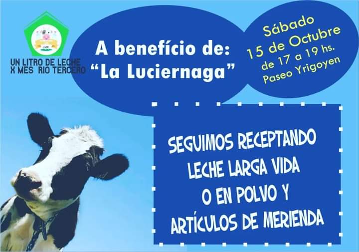 UN LITRO DE LECHE POR MES A BENEFICIO DE LA LUCIÉRNAGA
