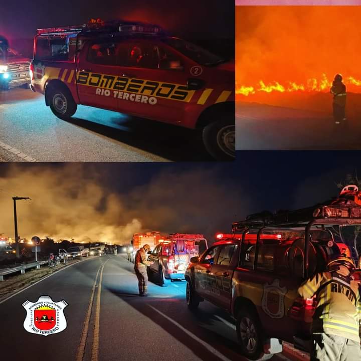 BOMBEROS DE RÍO TERCERO PERMANECEN EN LA ZONA DE CABALANGO HACIENDO GUARDIA DE CENIZAS