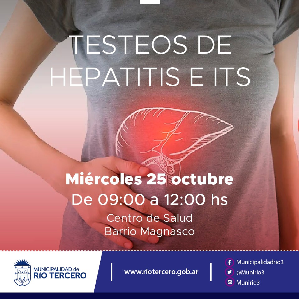 EL MUNICIPIO REALIZARÁ UNA JORNADA GRATUITA DE TESTEOS HEPATITIS E ITS