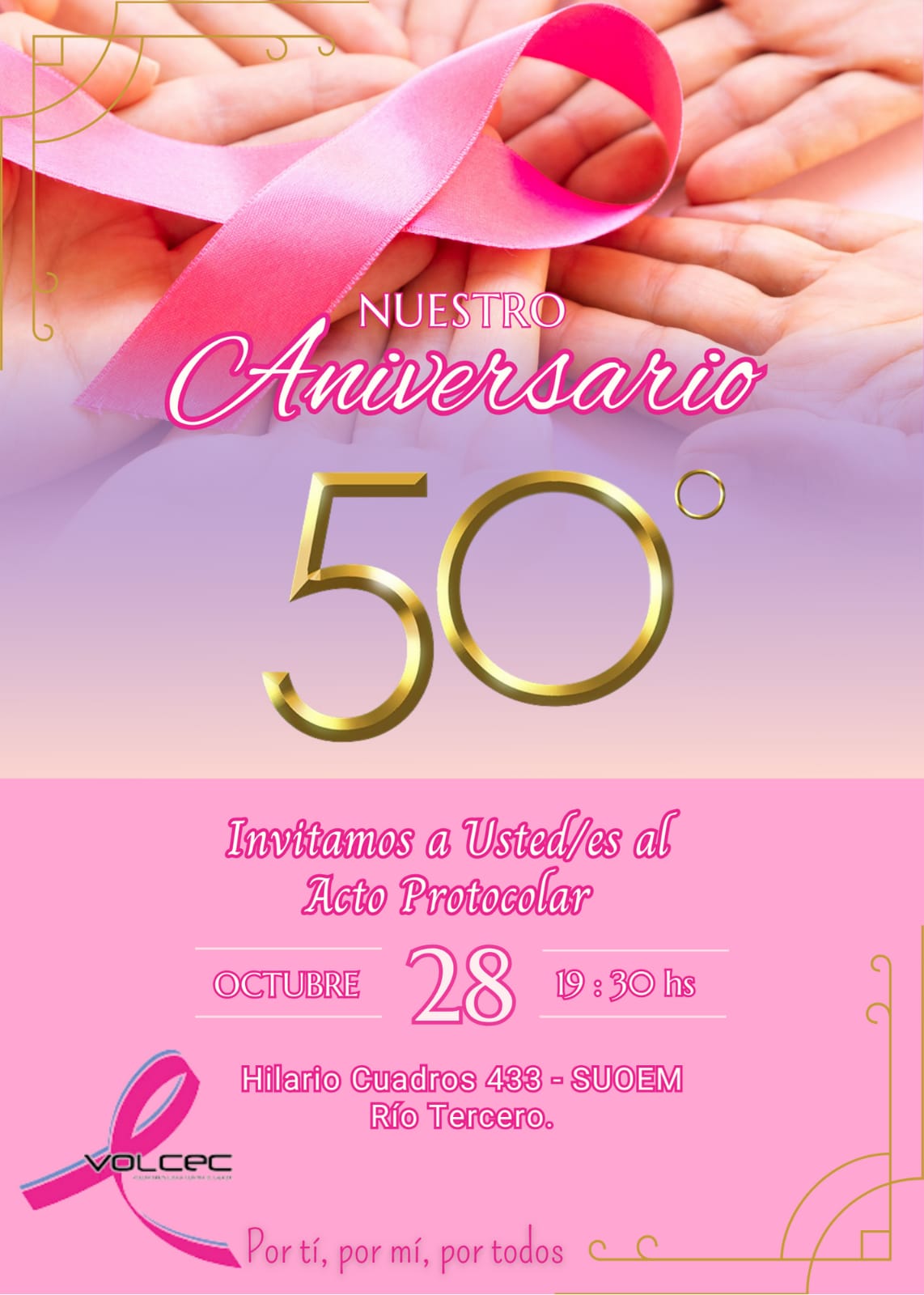 ESTE SÁBADO SE REALIZARÁ EL ACTO PROTOCOLAR POR EL 50 ANIVERSARIO DE VOLCEC
