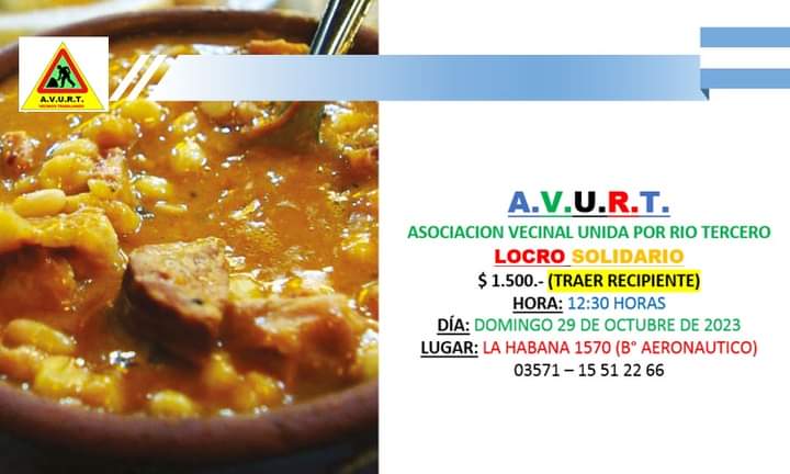 SE REALIZA EL DOMINGO EL LOCRO SOLIDARIO DE AVURT