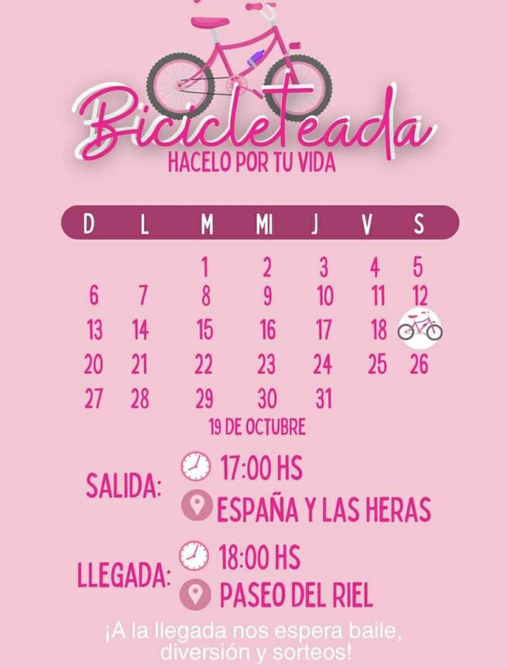 Mañana llega la 11° edicion de la Bicicleteada Rosa organizada por Volcec 