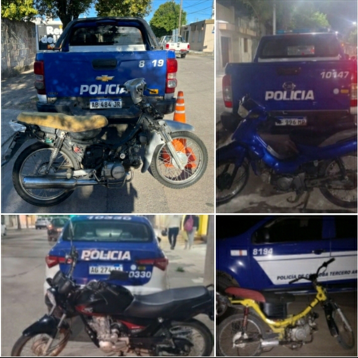 Parte policial: Secuestro de motocicletas 