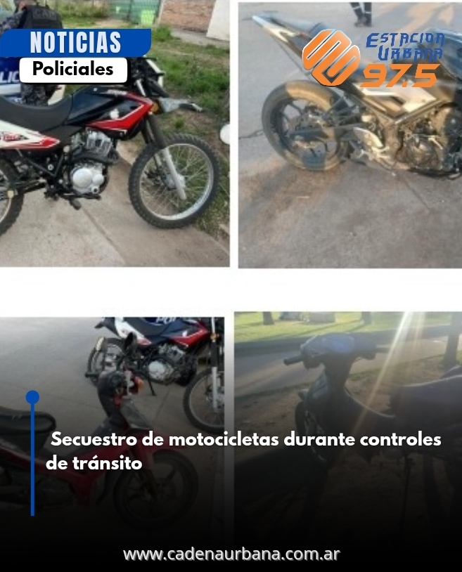 Secuestro de cinco motocicletas en controles de tránsito