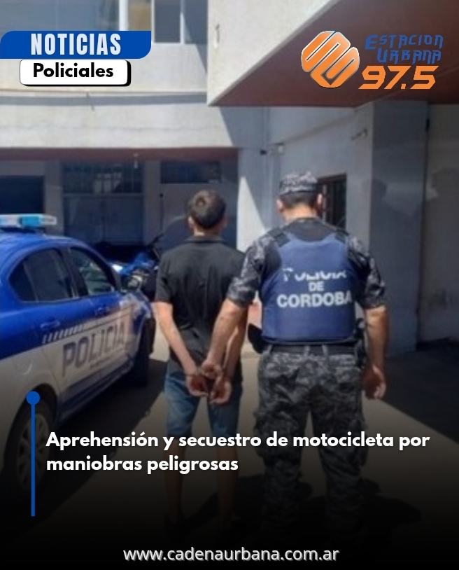 Aprehensión y secuestro de motocicleta por maniobras peligrosas