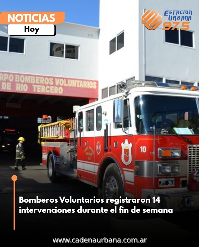 Bomberos Voluntarios registraron 14 intervenciones durante el fin de semana
