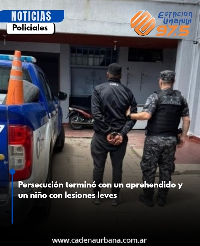 Persecución terminó con un aprehendido y un niño con lesiones leves