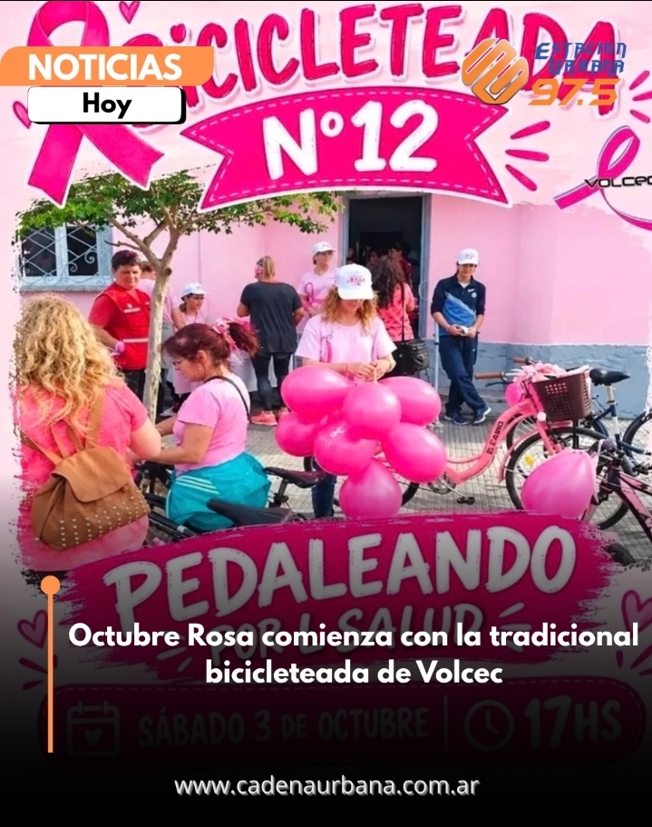 Octubre Rosa comienza con la tradicional bicicleteada de Volcec