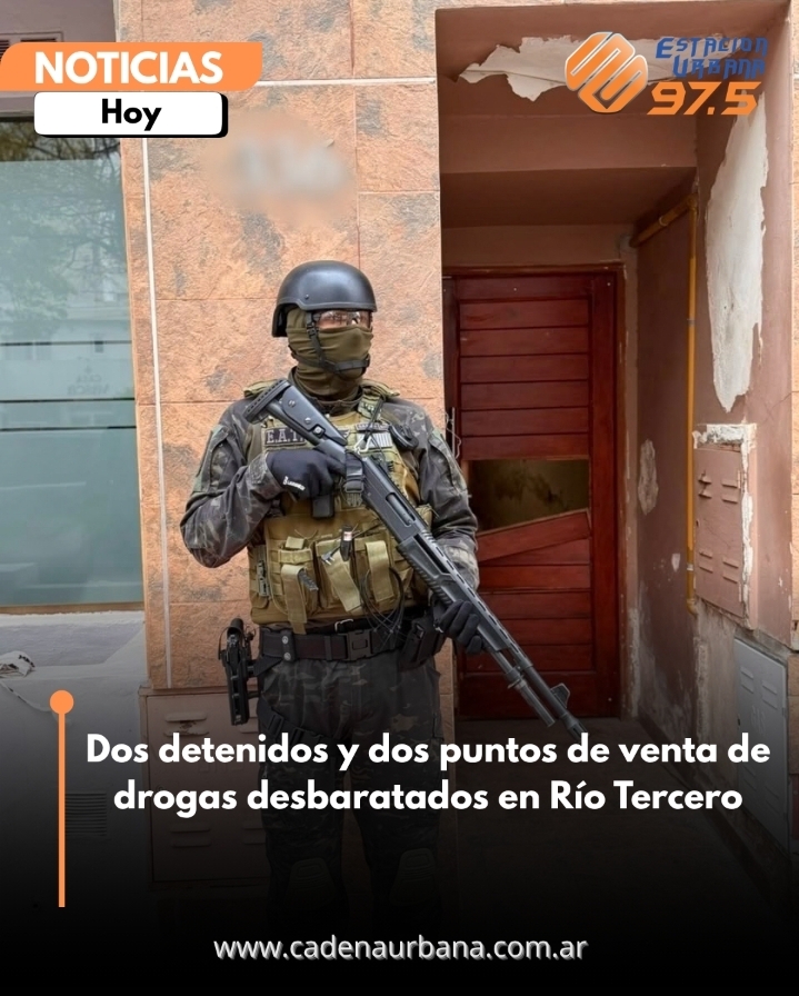 Dos detenidos y dos puntos de venta de drogas desbaratados en R&iacute;o Tercero