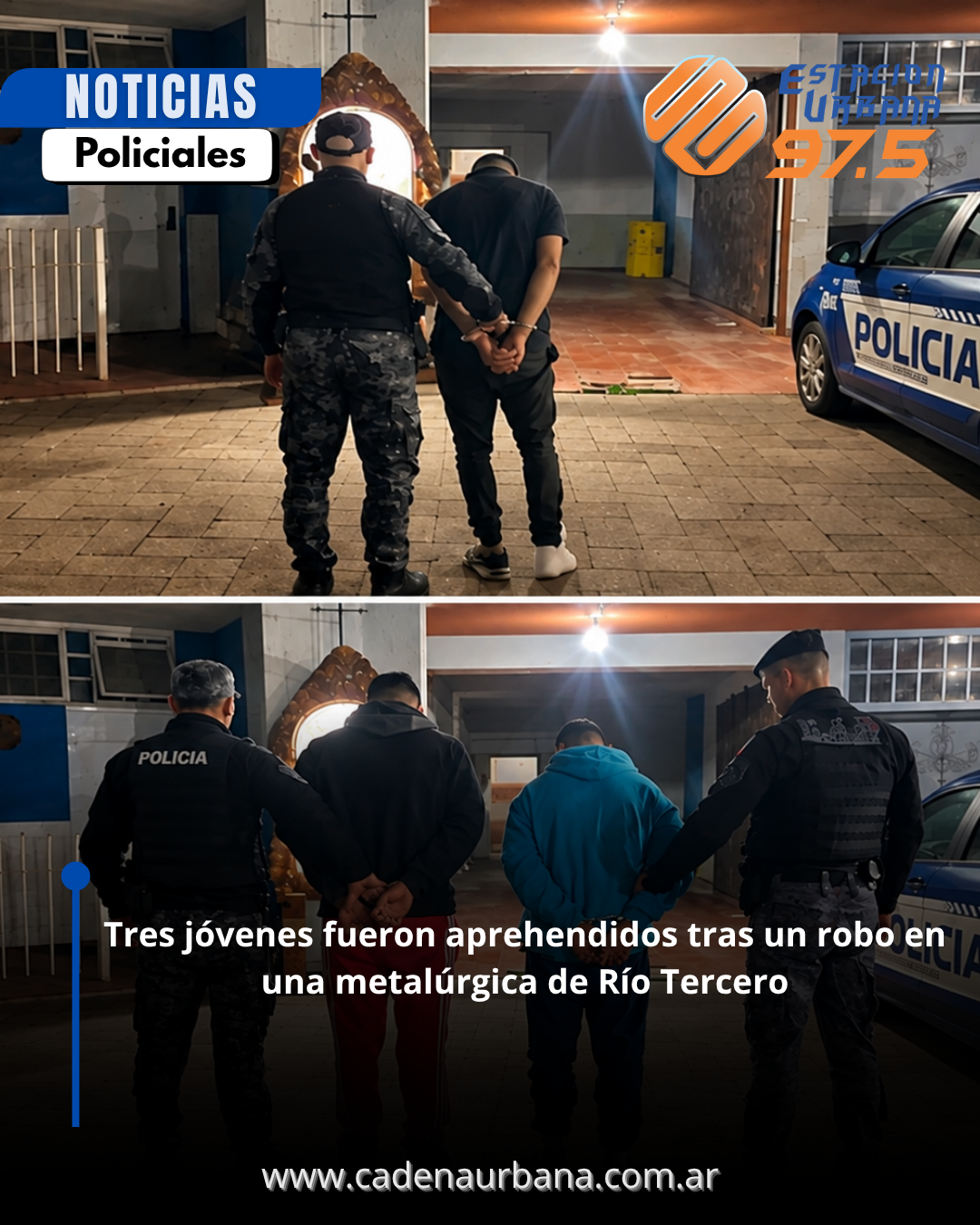 Tres j&oacute;venes fueron aprehendidos tras un robo en una metal&uacute;rgica