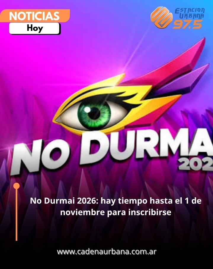No Durmai 2026: hay tiempo hasta el 1 de noviembre para inscribirse