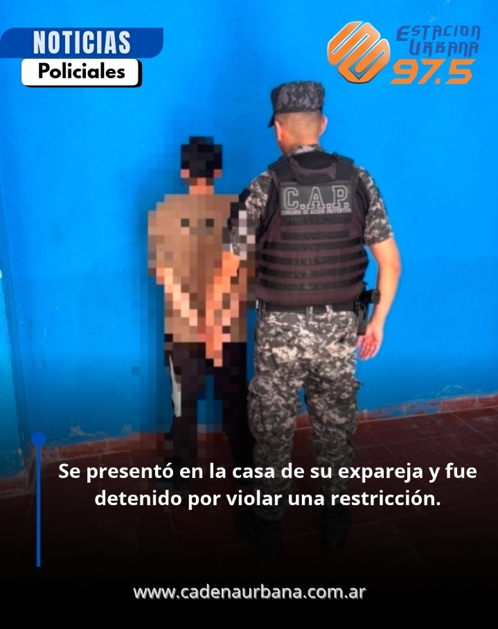 Se present&oacute; en la casa de su expareja y fue detenido por violar una restricci&oacute;n