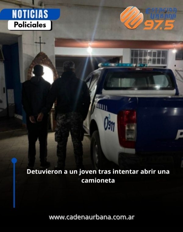 Detuvieron a un joven tras intentar abrir una camioneta