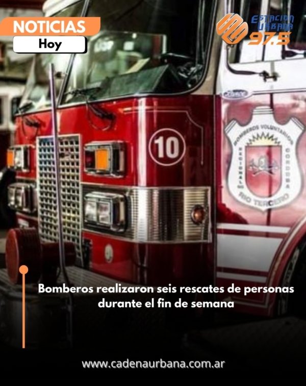 Bomberos realizaron seis rescates de personas durante el fin de semana