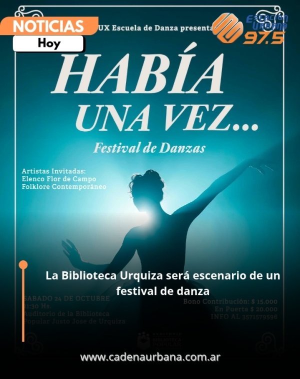 La Biblioteca Urquiza ser&aacute; escenario de un festival de danza