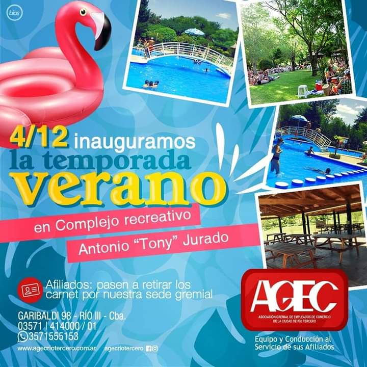 AGEC INICIA LA TEMPORADA DE PILETA EL 4 DE DICIEMBRE