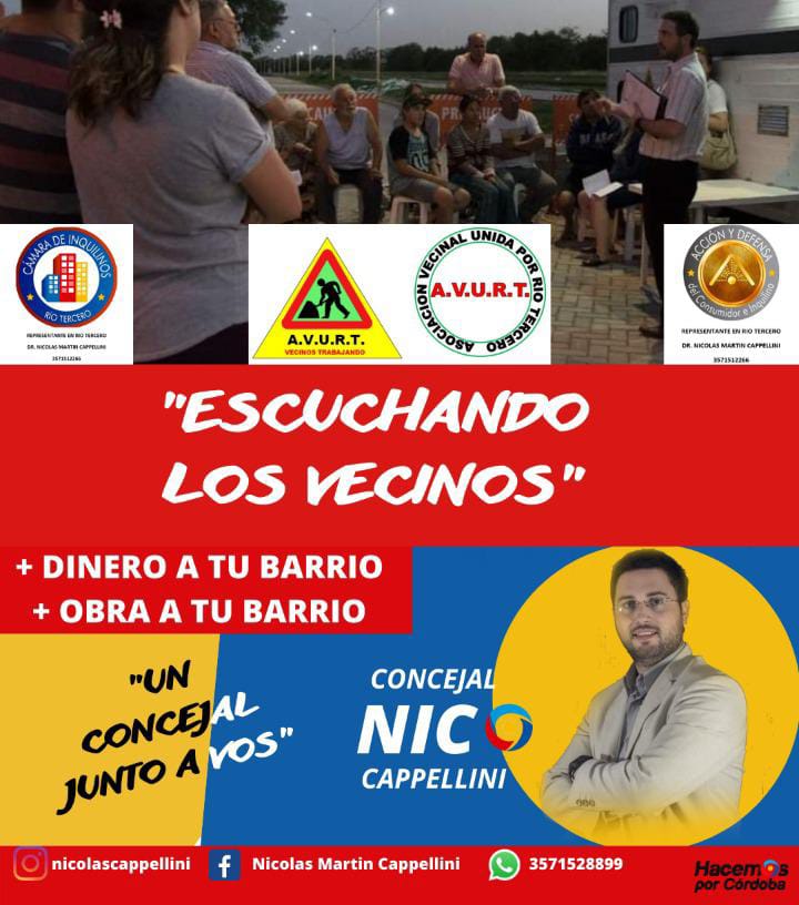 CAPPELLINI RECORRE LOS BARRIOS Y HOY ESTARÁ EN MEDIA LUNA
