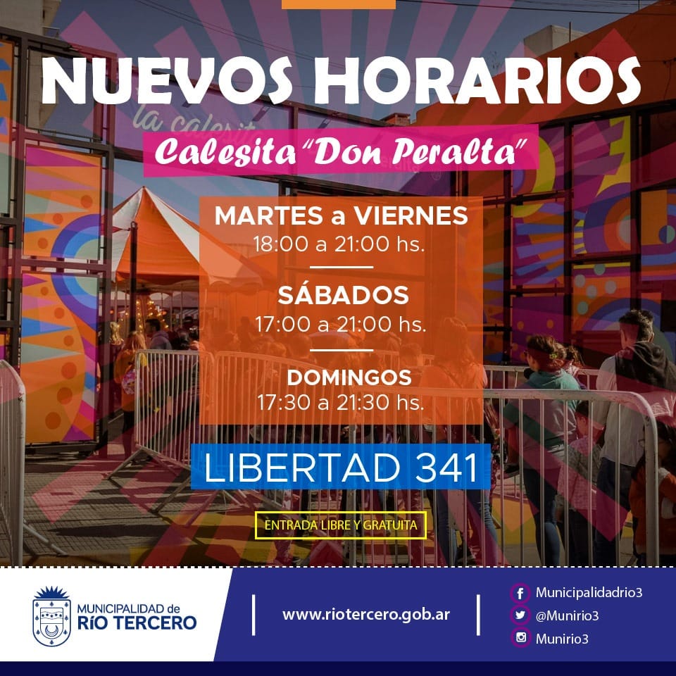 EL MUNICIPIO INFORMA LOS NUEVOS HORARIOS DE LA CALESITA DE *DON PERALTA*