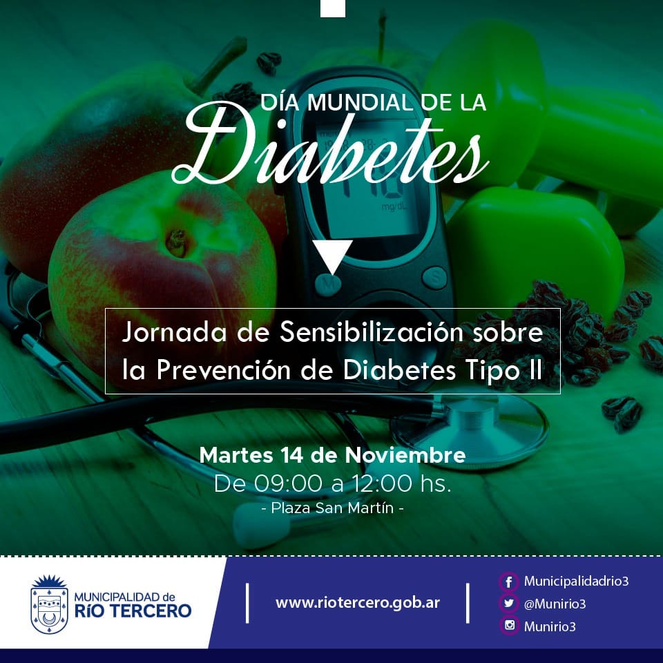 EL MUNICIPIO REALIZARÁ UNA JORNADA GRATUITA DE SENSIBILIZACIÓN SOBRE LA PREVENCIÓN DE LA DIABETES TIPO II