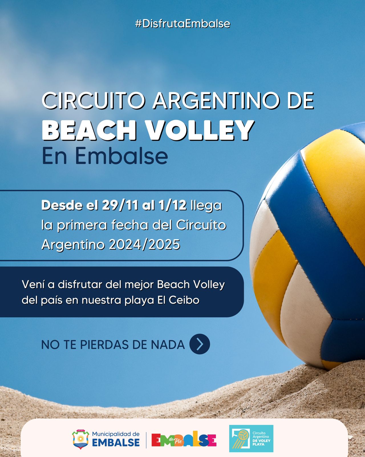 Con la llegada del circuito Argentino de Beach Voley, Embalse inaugura sus nuevas canchas