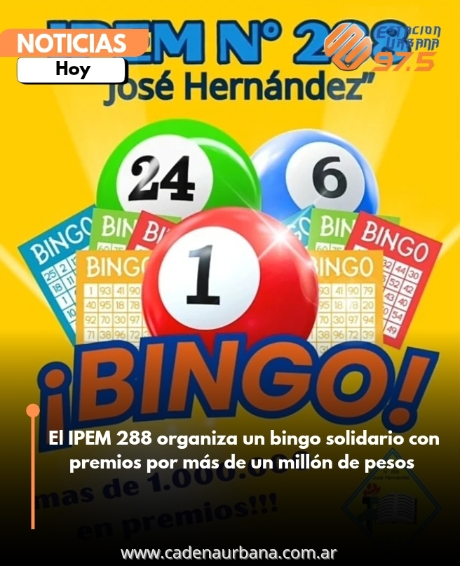 El IPEM 288 organiza un bingo solidario con importantes premios