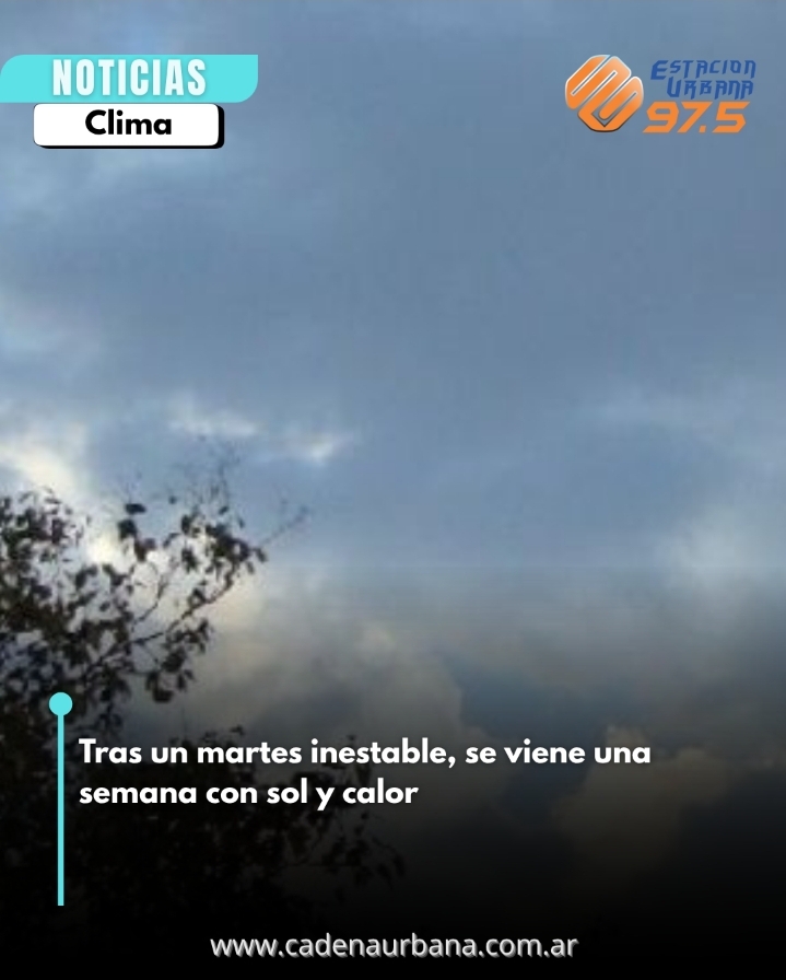  Tras un martes inestable, se viene una semana con sol y calor