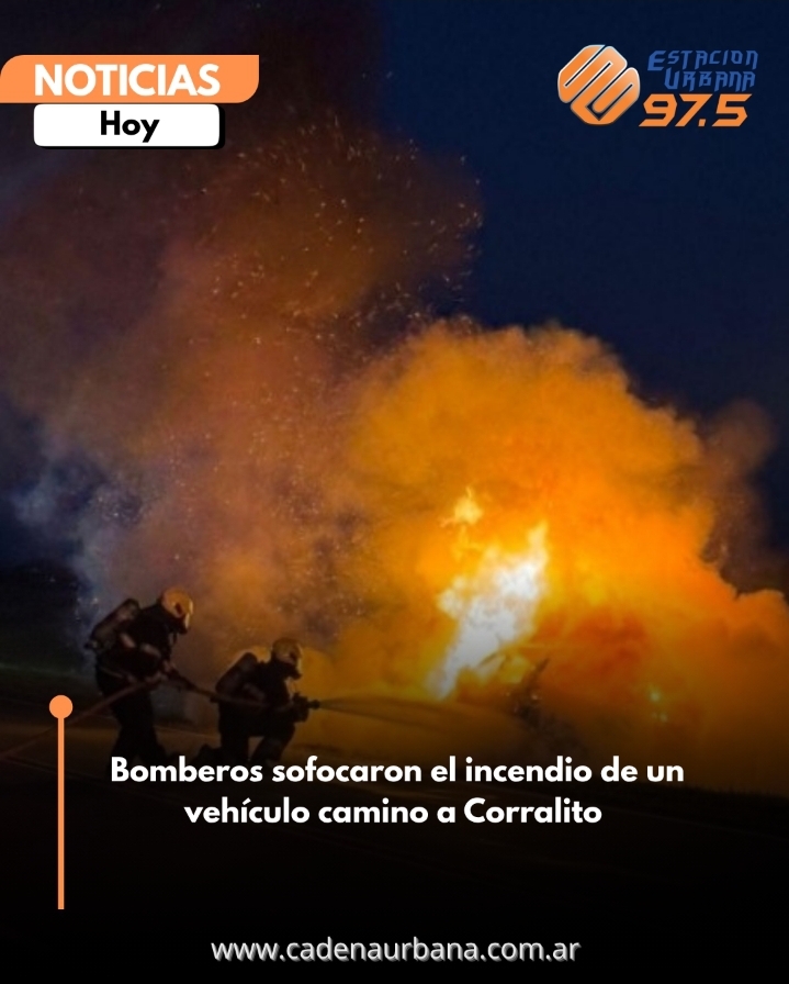 Bomberos sofocaron el incendio de un vehículo camino a Corralito 