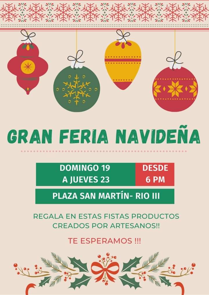 GRAN FERIA NAVIDEÑA DESDE EL DOMINGO EN LA PLAZA SAN MARTÍN