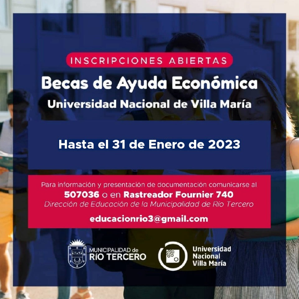 CONTINÚAN LAS INSCRIPCIONES PARA LAS BECAS DE LA UNIVERSIDAD DE VILLA MARÍA