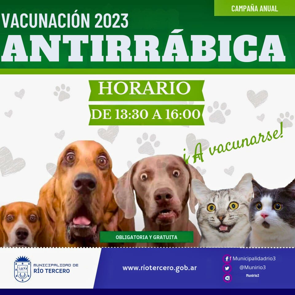 EL MUNICIPIO INFORMA EL CRONOGRAMA DE LA CAMPAÑA VACUNACIÓN ANTIRRÁBICA
