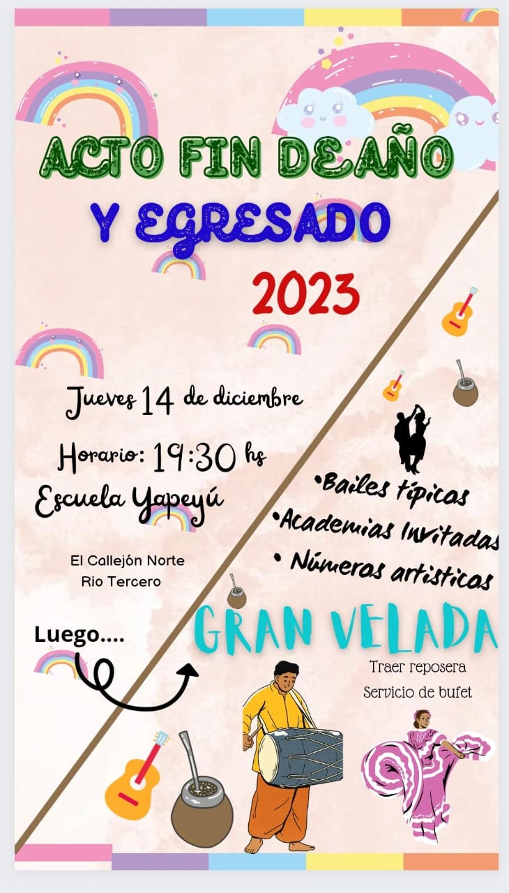 LA ESCUELA YAPEYÚ REALIZA MAÑANA SU ACTO DE FIN DE AÑO Y CELEBRA EL EGRESO SE UN ALUMNO