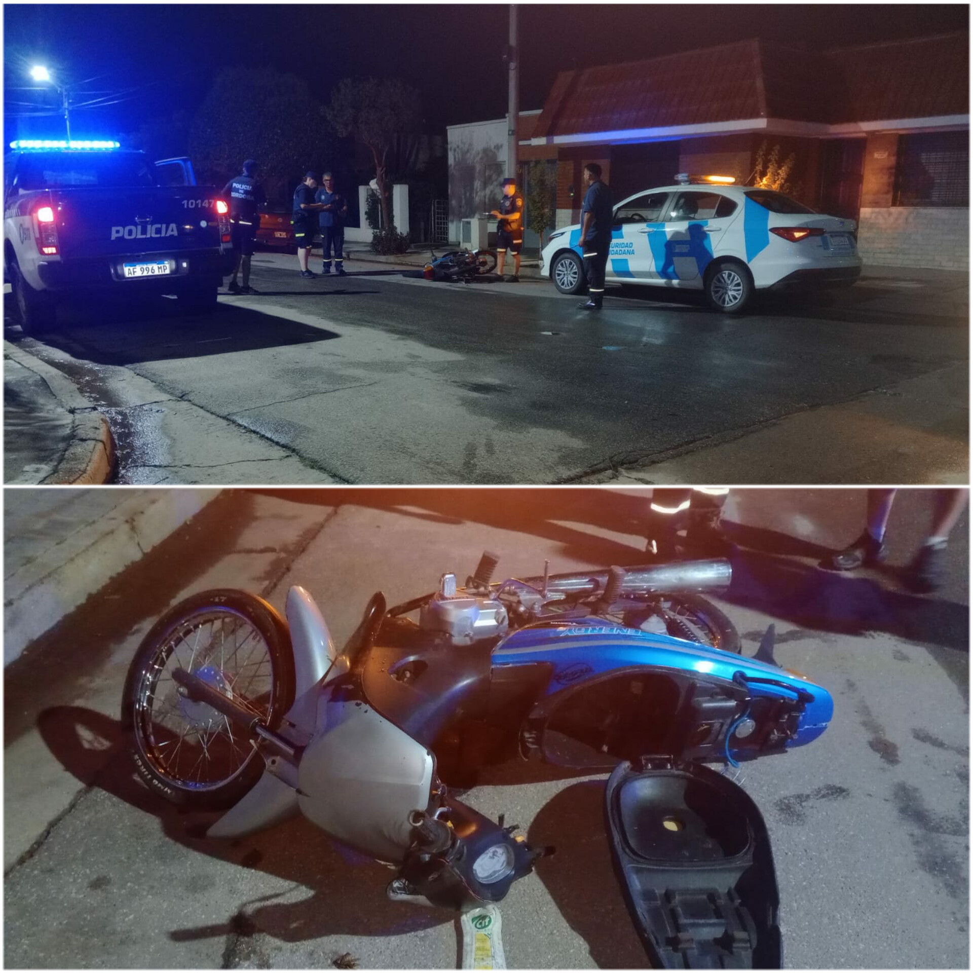 PARTE POLICIAL: UN JOVEN EN MOTOCICLETA CHOCÓ CON UN VEHÍCULO QUE SE DIO A LA FUGA