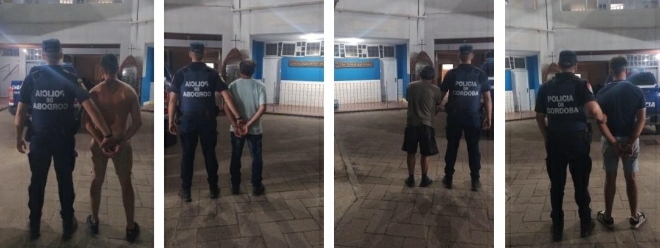 Parte policial: Cuatro masculinos fueron detenidos por una pelea en la vía pública en Barrio Sarmiento 