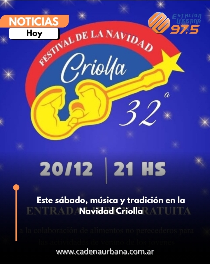 Este sábado, música y tradición en la Navidad Criolla