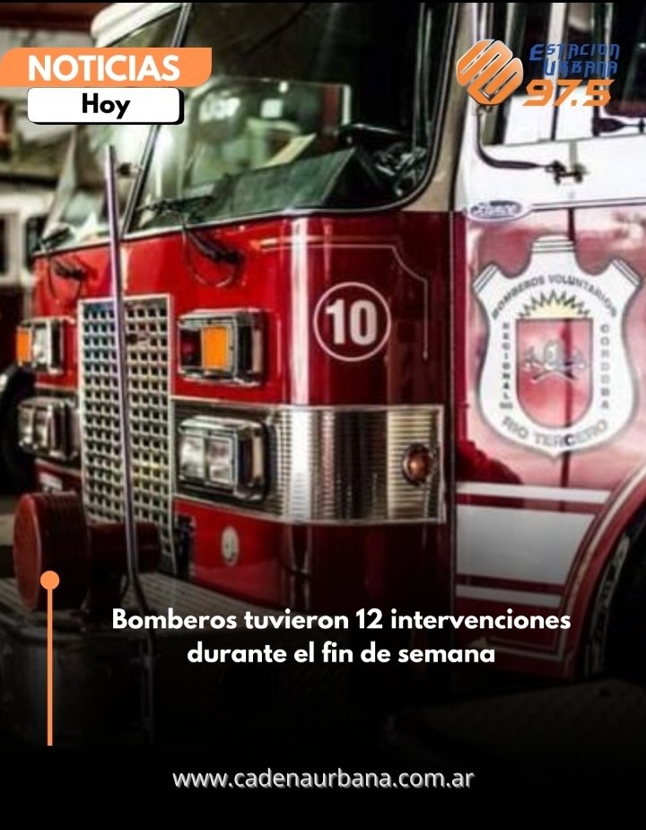 Bomberos tuvieron 12 intervenciones durante el fin de semana